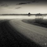 A Foggy Road Through The Countryside