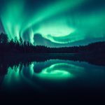 Aurora Borealis Reflecting In Water
