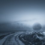 Foggy Road With Large Round Object
