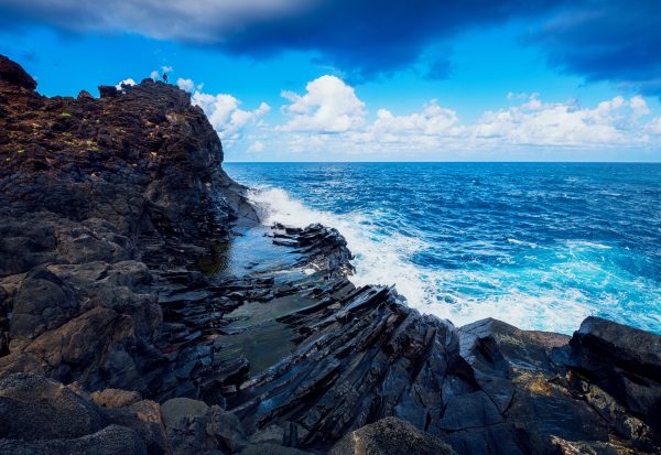 Rocky Shoreline With Crashing Waves In Seixal, Madeira